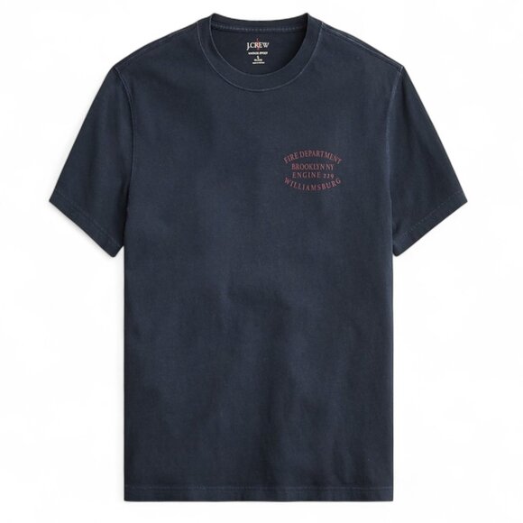 J. Crew Limited-edition vintage-wash cotton FDNY® graphic T-shirt Size Medium - Picture 1 of 9